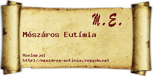 Mészáros Eutímia névjegykártya